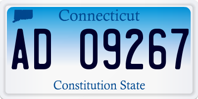 CT license plate AD09267