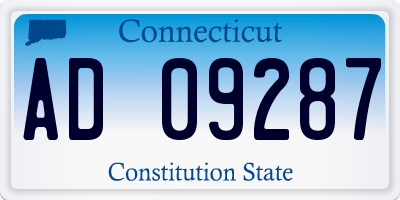 CT license plate AD09287