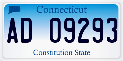 CT license plate AD09293