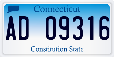 CT license plate AD09316