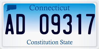 CT license plate AD09317