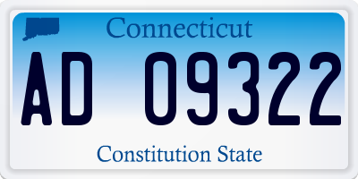 CT license plate AD09322