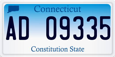 CT license plate AD09335
