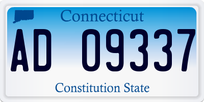 CT license plate AD09337