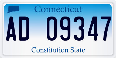 CT license plate AD09347