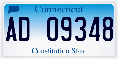 CT license plate AD09348