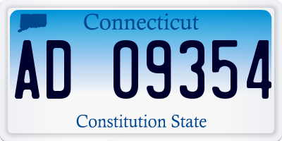 CT license plate AD09354