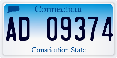 CT license plate AD09374