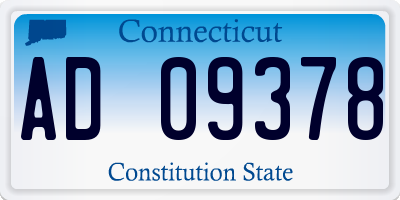 CT license plate AD09378