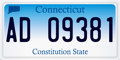 CT license plate AD09381