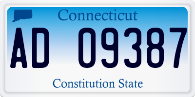CT license plate AD09387