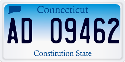 CT license plate AD09462