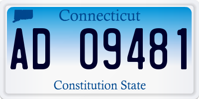 CT license plate AD09481