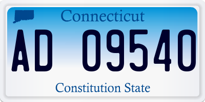 CT license plate AD09540