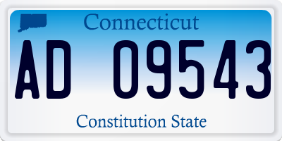 CT license plate AD09543