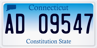 CT license plate AD09547