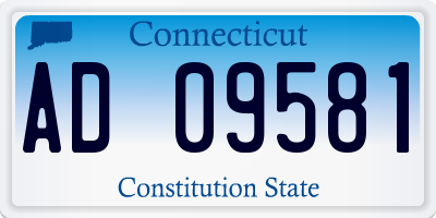CT license plate AD09581