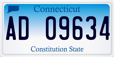 CT license plate AD09634