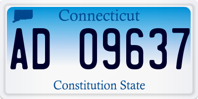 CT license plate AD09637