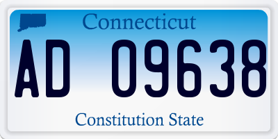 CT license plate AD09638
