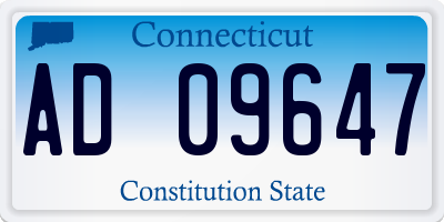 CT license plate AD09647