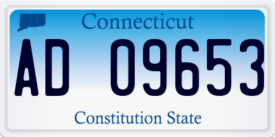 CT license plate AD09653