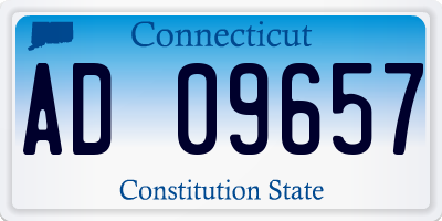 CT license plate AD09657