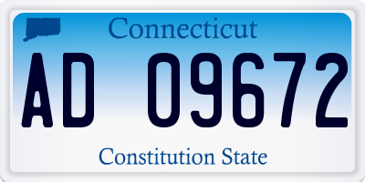 CT license plate AD09672
