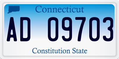 CT license plate AD09703