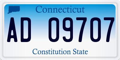 CT license plate AD09707
