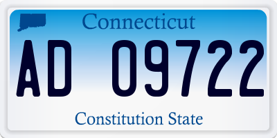 CT license plate AD09722