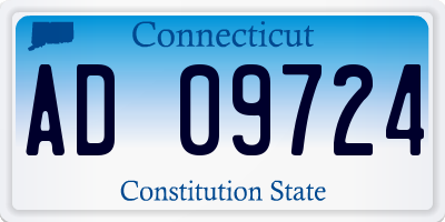 CT license plate AD09724