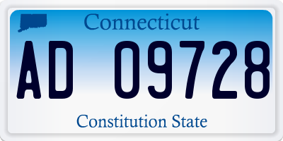 CT license plate AD09728