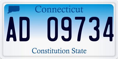 CT license plate AD09734