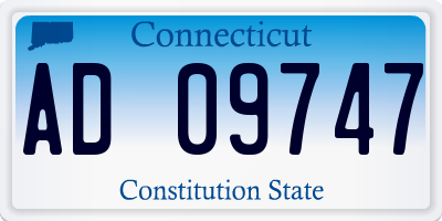 CT license plate AD09747