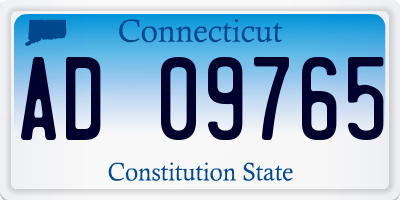 CT license plate AD09765