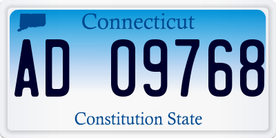 CT license plate AD09768