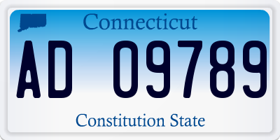 CT license plate AD09789