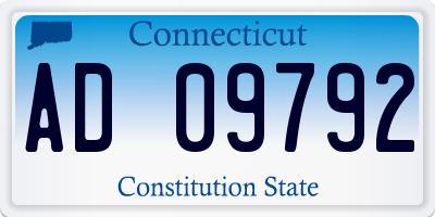 CT license plate AD09792