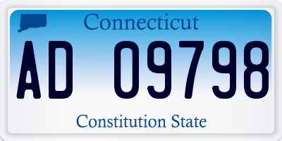 CT license plate AD09798
