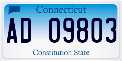 CT license plate AD09803