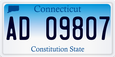 CT license plate AD09807