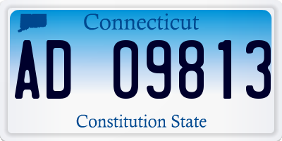 CT license plate AD09813