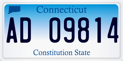 CT license plate AD09814