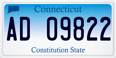 CT license plate AD09822