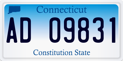 CT license plate AD09831