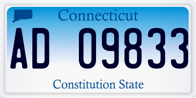 CT license plate AD09833