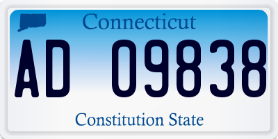 CT license plate AD09838