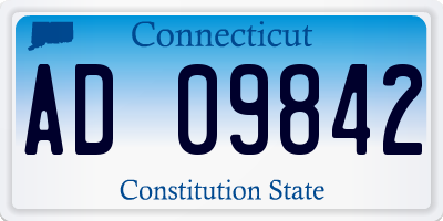 CT license plate AD09842