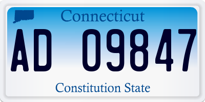 CT license plate AD09847